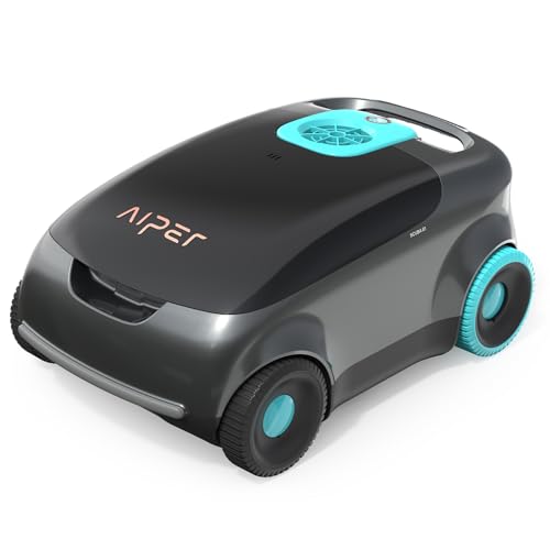 AIPER Scuba E1 Cordless Robotic Pool Cleaner, Featuring Dual-Filtration, 100-130 Minutes Battery Life, Auto-Parking Technology, Ideal for Above-Ground Pools up to 1100 Sq.ft