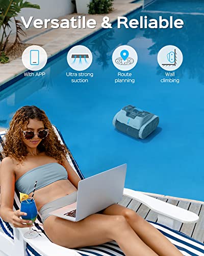 WYBOT Wall Climbing Robotic Pool Cleaner with APP Mode, Excellent Suction Power