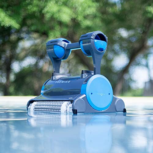 Dolphin Premier Robotic Pool Cleaner with Powerful Dual Scrubbing Brushes and Multiple Filter Options
