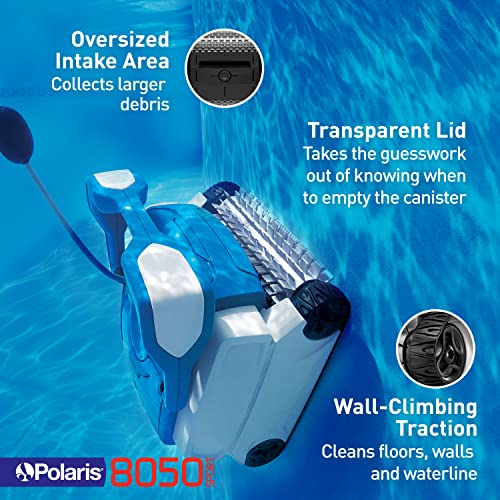 Polaris 8050 Sport Robotic Pool Cleaner, Automatic Vacuum for InGround Pools up to 40ft