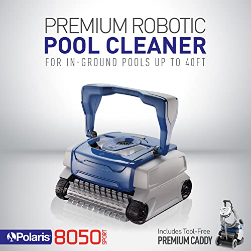 Polaris 8050 Sport Robotic Pool Cleaner, Automatic Vacuum for InGround Pools up to 40ft