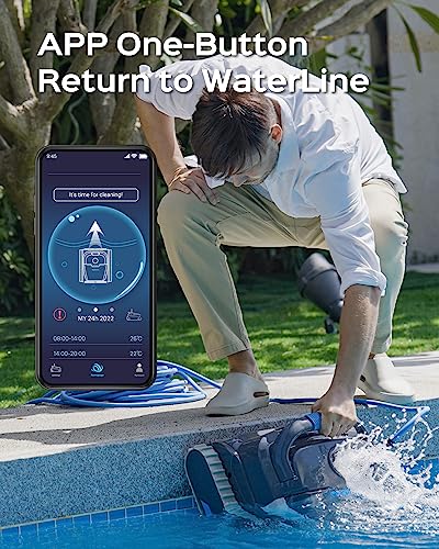 WYBOT APP Control Robotic Pool Cleaner with Smart Route Planning, Wall Climbing,