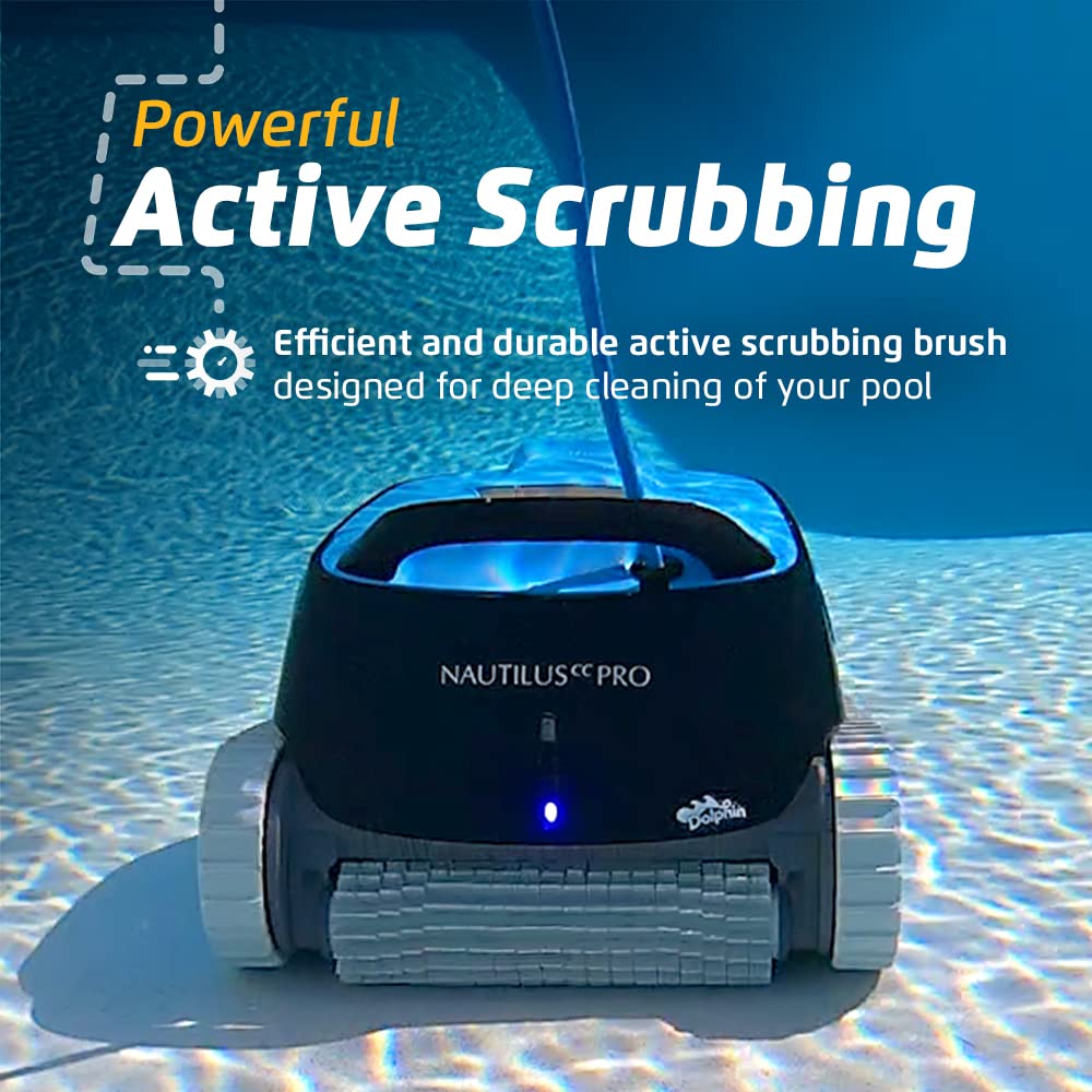 Dolphin Nautilus CC Pro Wi-Fi Robotic Pool Vacuum Cleaner up to 50 FT - Waterline Scrubber Brush